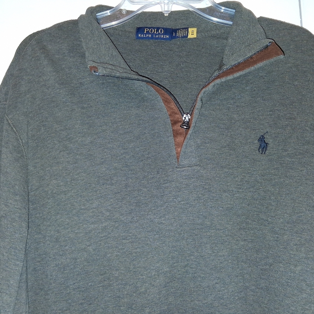 Ralph Lauren Olive Green Quarter-Zip Sweater